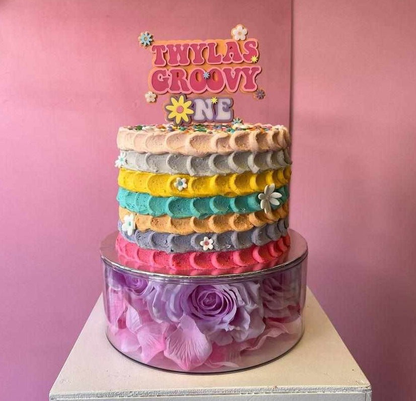 Groovy cake topper