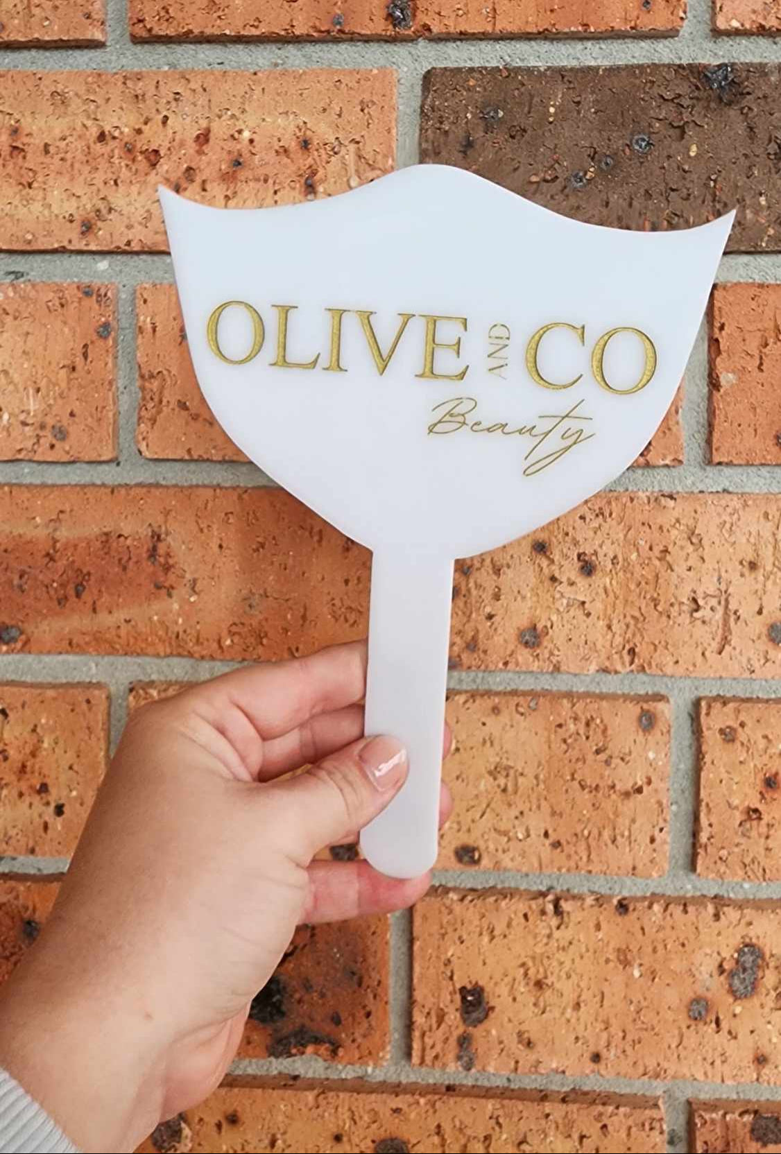 Branded Acrylic Handheld mirror & Face sheilds