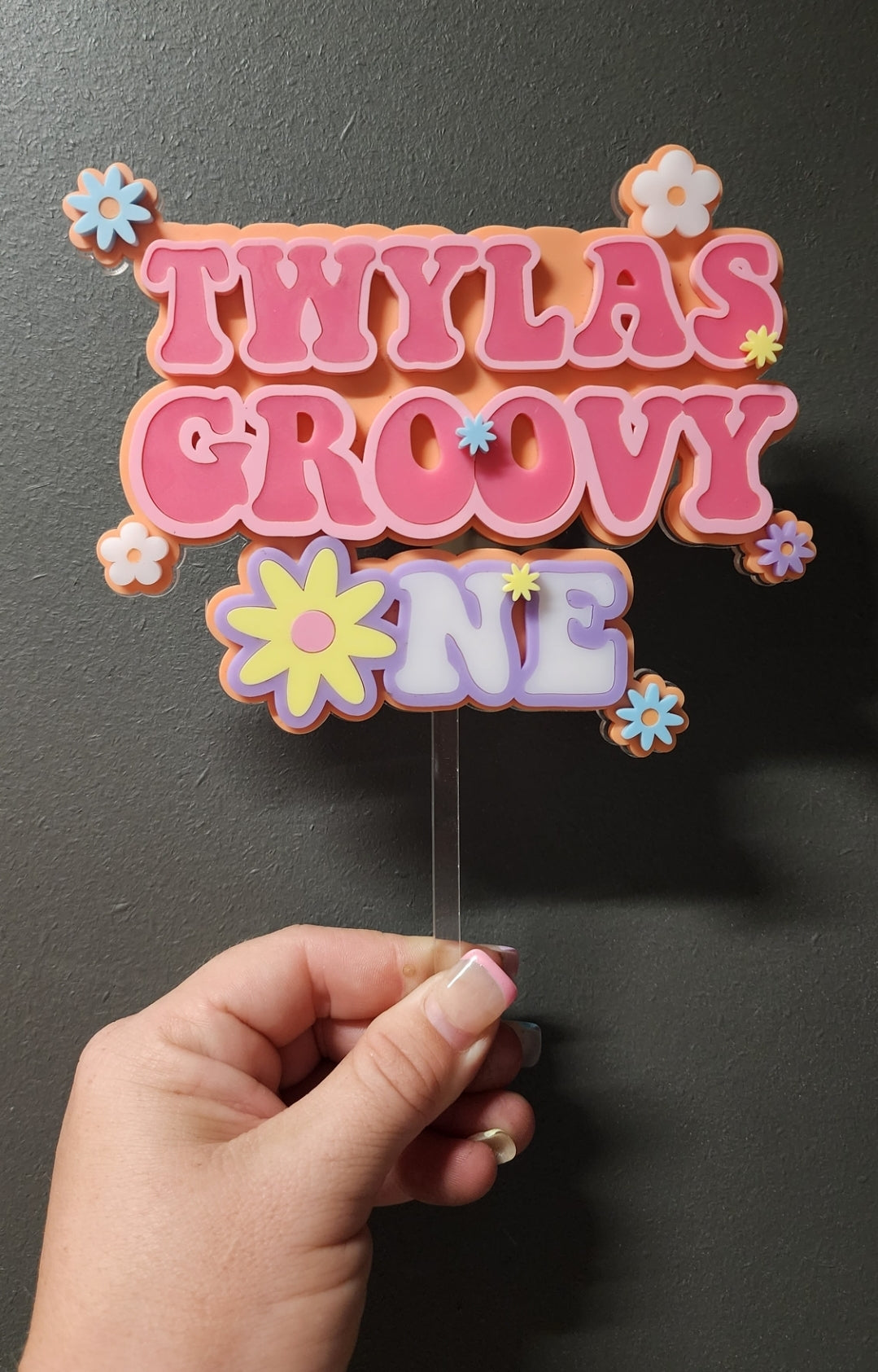 Groovy cake topper
