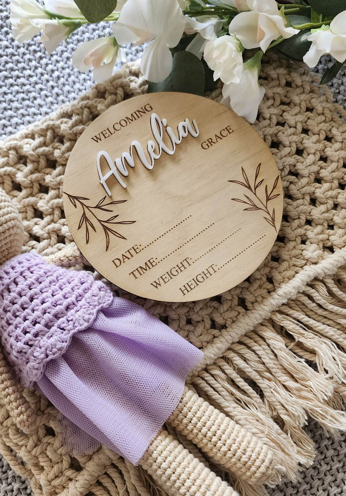 Birth Plaque - Wild Flower