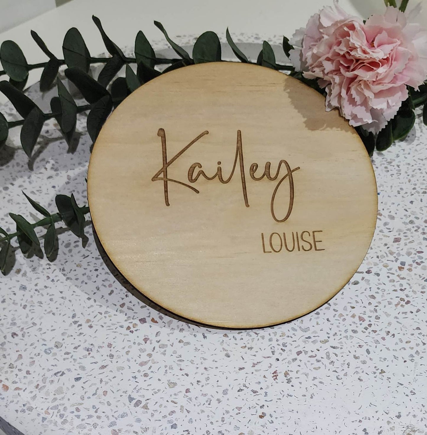 Engraved First and Middle Name Plaque
