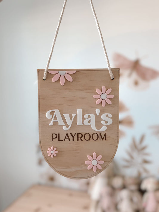 Daisy Playroom Door sign