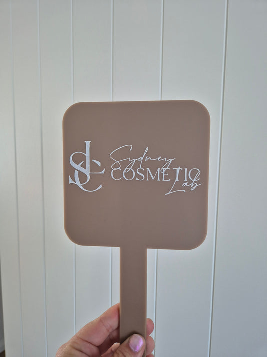 Branded Acrylic Handheld mirror & Face sheilds