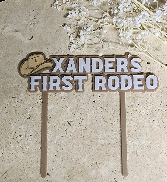 First Rodeo cake topper