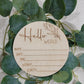 Hello World Birth Announcement plaque - Botanical