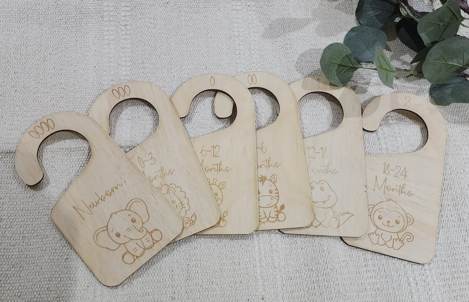 Wooden Baby hangers, age closet dividers, baby age closet dividers, lily and co creations